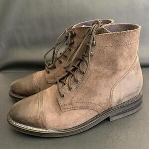 Men's Brown Suede Lace-Up Boots